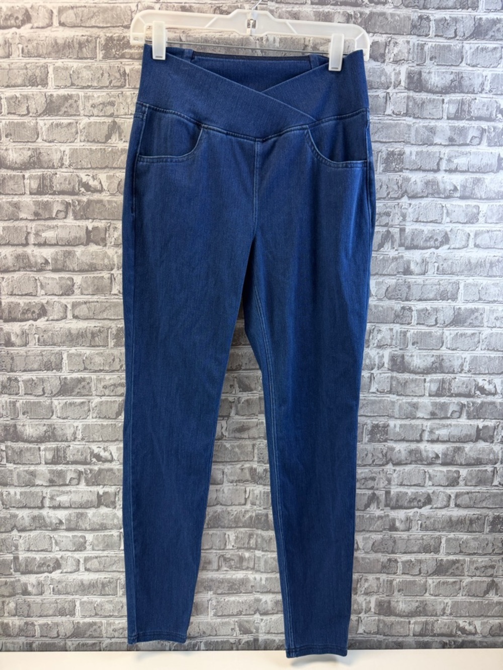 Halara Blue Jean Women's Jeggings with Crossover Waistband